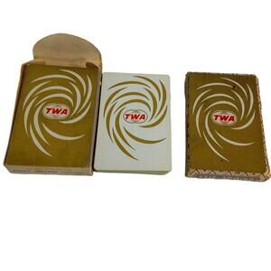 Vintage TWA Airlines Nu Vue Playing Card Decks Bridge Size SET OF 2